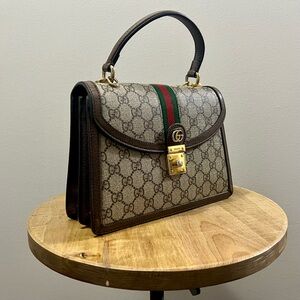 GUCCI OPHIDIA GG SMALL TOP HANDLE BAG (Mint Authentic)